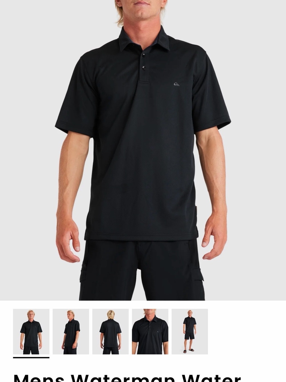 Quiksilver Men’s Black Short-Sleeve Polo